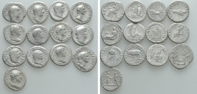 13 Roman Denarii with Rarer Emperors or Types; Vitellius, Nero etc