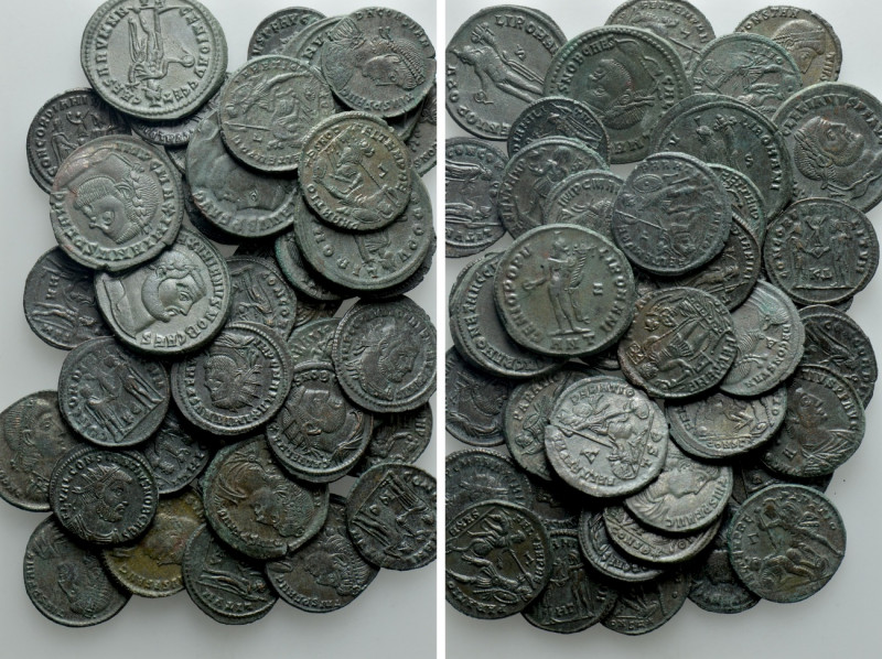 Circa 40 Roman Coins. 

Obv: .
Rev: .

. 

Condition: See picture.

Wei...