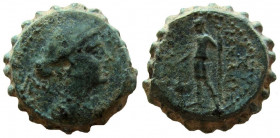 Seleukid Kingdom. Seleukos IV Philopator, 187-175 BC. Serrate AE 17 mm. Ake-Ptolemais mint.
