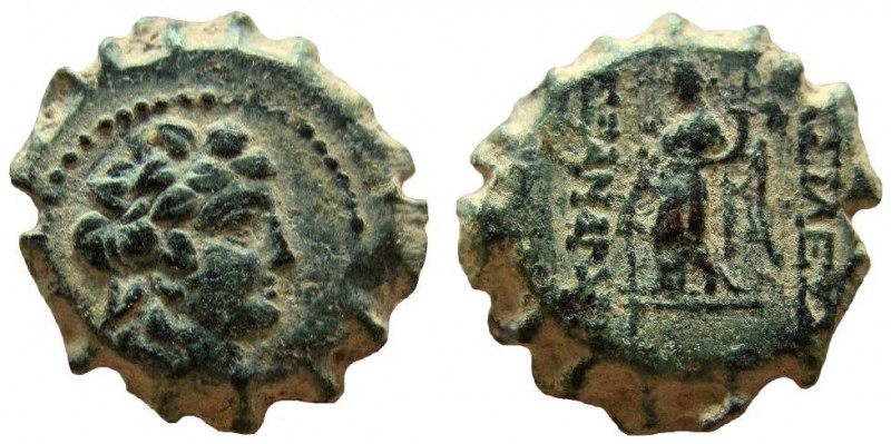 Seleukid Kingdom. Alexander II Zabinas, 128-122 BC. Serrate AE 20 mm. 
Obverse:...