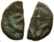 Judean Kingdom, Alexander Jannaeus, 104-76 BC. AE Cut Prutah.