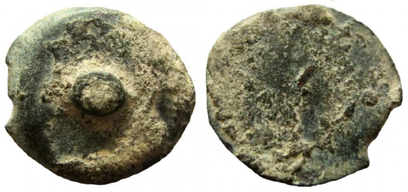 Judean Kingdom, Alexander Jannaeus, 104-76 BC. AE Prutah. 
16 mm. 
Obverse: Un...