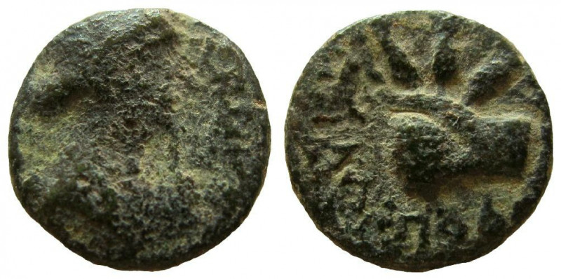 Judaea. Herod IV Philip, 4 BC-34 AD. AE 14 mm. 
Dated year 34 of Herod IV, 30-3...