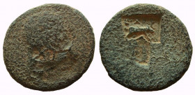 Judaea. Uncertain. AE 25 mm. Legio X Fretensis countermarks.