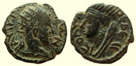 Mesopotamia. Edessa. Elagabalus, 218-222 AD. AE 18 mm.