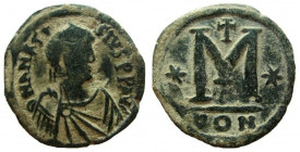Anastasius I. 491-518 AD. AE Follis. Constantinople mint.