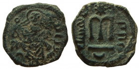 Ummayad Caliphate. Arab-Byzantine coinage. AE Fals. Iliya Filastin (Jerusalem) mint.