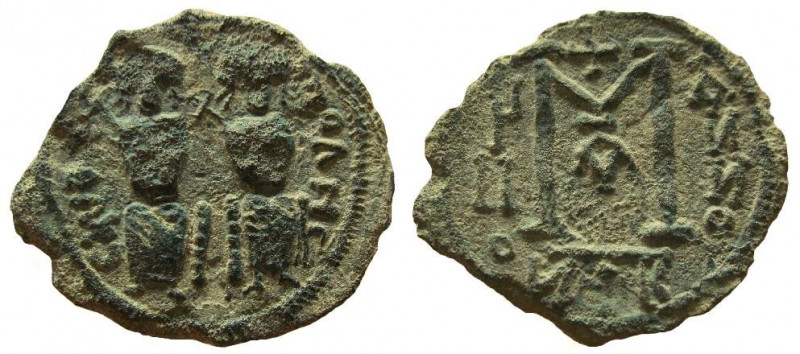 Umayyad Caliphate. Arab-Byzantine coinage. AE Fals. Baysan (Scythopilis) mint. C...