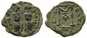 Umayyad Caliphate. Arab-Byzantine coinage. AE Fals. Baysan (Scythopilis) mint. 
Circa 661-680 AD.