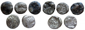 Lot of 5 AR Drachms of Athens.