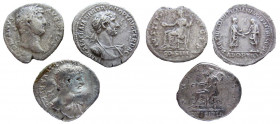 Hadrian, 117-138 AD. Lot of 3 AR Denarii.