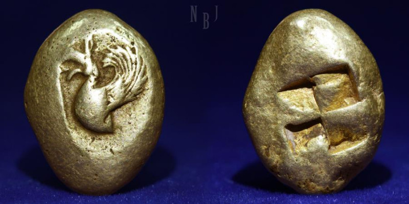 MYSIA, Kyzikos. Circa 550-450 BC. Stater (Electrum). Forepart of a griffin with ...