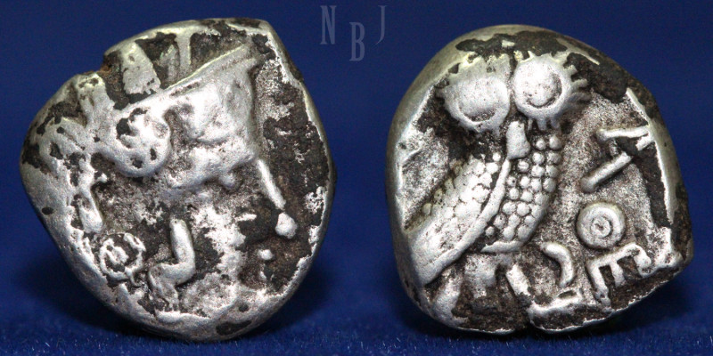 Arabia Felix, Saba'. Mid 2nd-1st centuries B.C. AR 1/4 unit. (4.77gm, 16mm) Imit...