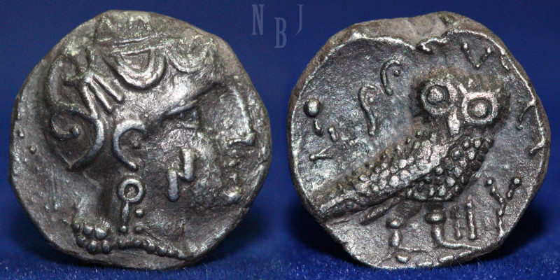 Athenian Imitation from the Kingdom of Qataban. Silver Didrachm, (5.40gm, 16mm) ...