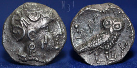 Athenian Imitation from the Kingdom of Qataban. Silver Didrachm, 4th century. Extremely Rare.