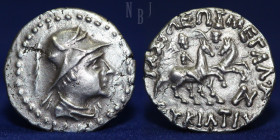 Greco-Baktrian Kingdom, Eukratides I AR Drachm. Circa 170-145 BC.