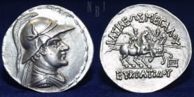 GRECO-BACTRIAN KINGDOM. Eucratides I the Great (ca. 170-145 BC). AR tetradrachm.