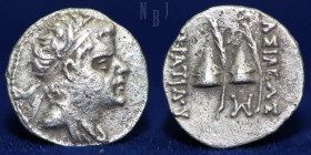 BACTRIA, Eukratides AR obol, bare-headed type. c. 171-145 BCE.