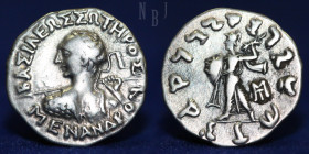 INDO-GREEK: Menander I Silver drachm, c. 160-130 BC.