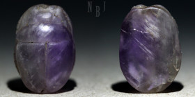 Lovely carved amethyst scarab. Middle Kingdom Egypt, c. 2040-1786 BC.