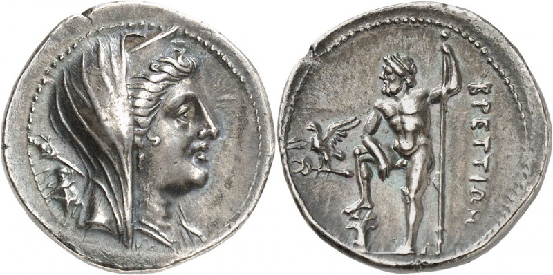 GRÈCE ANTIQUE
Bruttium, Les Bruttiens (215-205 av. J.C.). Drachme argent.
Av. ...