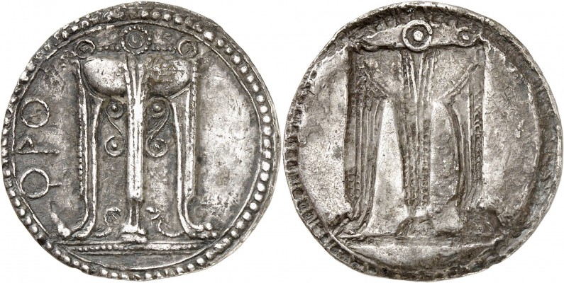 GRÈCE ANTIQUE
Crotone (510-480 av. J.C.). Statère argent.
Av. QPO Trépied, grè...