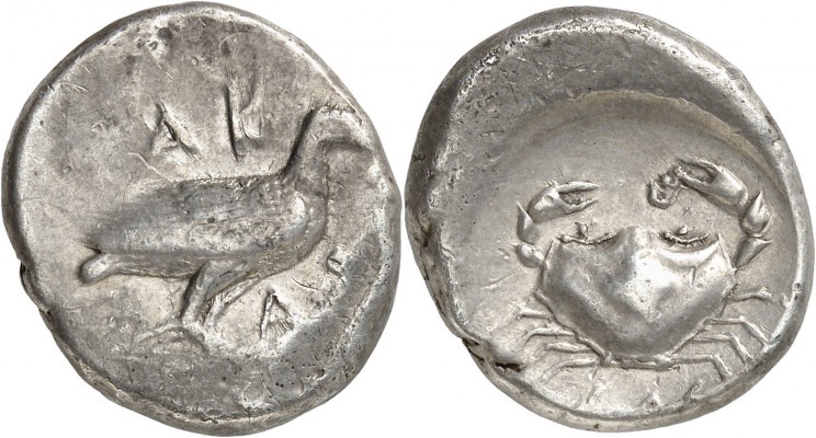 GRÈCE ANTIQUE
Sicile, Agrigente (510-480 av. J-C.). Didrachme argent.
Av. AK /...