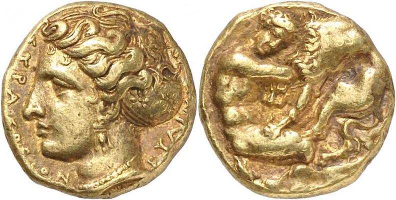 GRÈCE ANTIQUE
Sicile, Syracuse, Denis Ier (405-367 av. J.C.). 100 litrae ou dou...