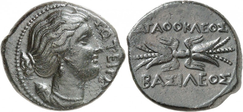 GRÈCE ANTIQUE
Sicile, Syracuse, Agathoklès (317-289 av. J.C.). Litra Æ.
Av. SO...