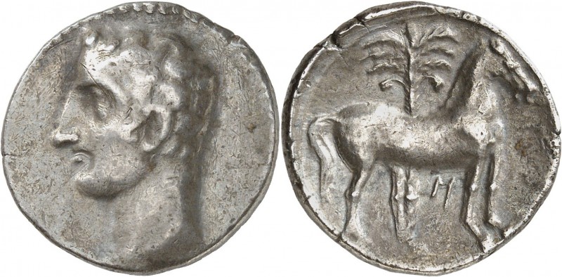 GRÈCE ANTIQUE
Zeugitane, Carthage, Hannibal (237-209 av. J.C.). Shekel argent. ...