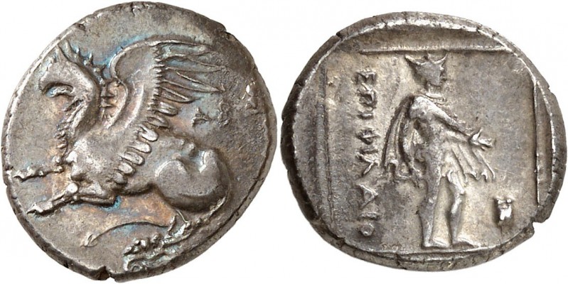 GRÈCE ANTIQUE
Thrace, Abdère (386/5-375 av. J.C.). Tétrobole argent.
Av. Griff...