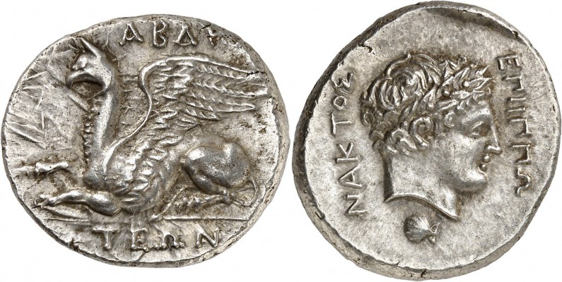 GRÈCE ANTIQUE
Thrace, Abdère. (336-311 av. J.C.). Statère argent.
Av. ABD(HR-I...