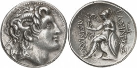 GRÈCE ANTIQUE
Royaume de Thrace, Lysimaque (305-281 av. J.C.). Tétradrachme argent. Amphipolis, frappé en 288/7-282/1 av. J.C.
Av. Tête diadémée à d...