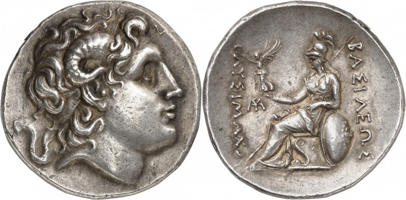 GRÈCE ANTIQUE
Lysimaque (305-281 av. J.C.). Tétradrachme argent. Amphipolis 288...