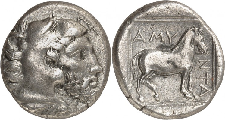GRÈCE ANTIQUE
Royaume de Macédoine, Amyntas III (394/3-370/69 av. J.C.). Statèr...
