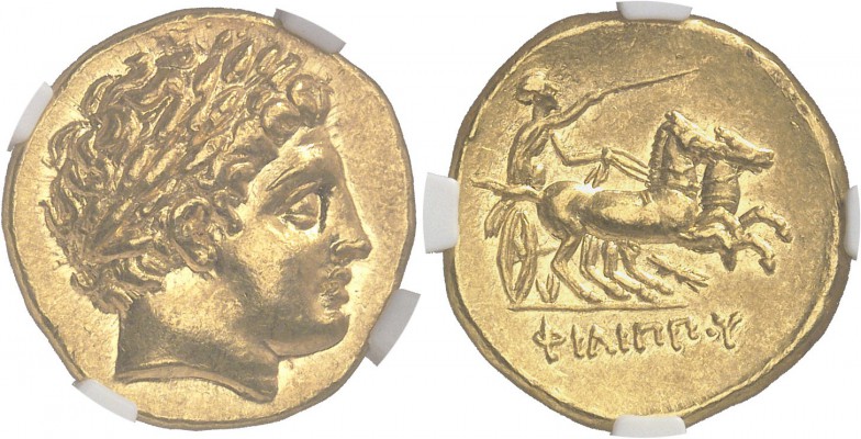GRÈCE ANTIQUE
Royaume de Macédoine, Philippe II (359-336 av. J.C.). Statère d’o...