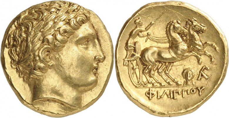 GRÈCE ANTIQUE
Royaume de Macédoine, Philippe II (359-336 av. J.C.). Statère d’o...