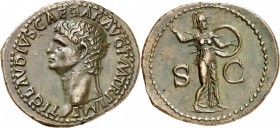 EMPIRE ROMAIN
Claude Ier (41-54). As, Rome.
Av. Tête nue à droite. Rv. Pallas à droite. C. 84, RIC. 100, BMC. 149. 32 mm, 11,12 grs. Provenance : ve...