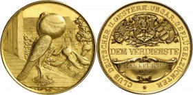 ALLEMAGNE
Francfort. Médaille en or 1897, récompensant la ville de Francfort lors du concours d’aviculture.
Av. Frégates dans un champ. Rv. Armes Au...