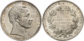ALLEMAGNE
Schaumburg-Lippe, Georges Guillaume (1807-1860). Double Thaler 1857.
Av. Tête à droite. Rv. Légende circulaire, couronne. Km. 38, Dav. 908...