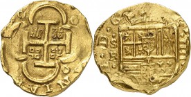 ESPAGNE
Philippe IV (1621-1685). 4 escudos, Séville.
Av. Croix avec quadribole en cœur. Rv. Écu couronné. Taule 53-63, Fr. 200. 13,40 grs. 
TB à TT...