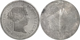 ESPAGNE
Isabelle II (1833-1868). 2 escudos 1868, essai uniface en étain.
Av. Tête laurée à droite. Km. Manque. 
NGC MS 64. Rare et Superbe