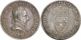 FRANCE
Henri III (1574-1589). Teston 1577, piéfort au poids quadruple, tranche inscrite en relief «PACI QVIETI-AC-FOELICITATI-PVBLICAE».
Av. Buste c...