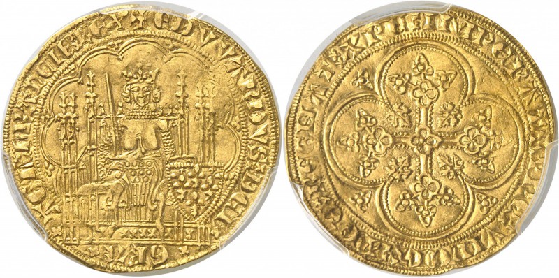 FRANCE FÉODALE
Aquitaine, Edouard le Prince Noir (1362-1372). Ecu d’or à la cha...