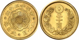 JAPON
Mutsuhito (1867-1912). 20 Yen, année 44 (1911), Osaka.
Av. Soleil en forme de fleur au centre. Rv. Valeur dans une couronne Km Y34. Fr. 50. 16...
