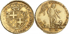 MALTE
 Emmanuel Pinto (1741-1773). 10 scudi 1762, Valletta.
Av. Ecu couronné. Rv. Saint Jean Baptiste pointant un agneau. Fr. 36. 
PCGS AU 55. TTB