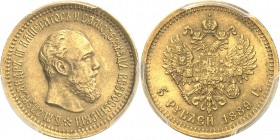 RUSSIE
Alexandre III (1881-1894). 5 roubles 1889 AГ, Saint-Pétersbourg.
Av. Tête à droite. Rv. aigle impérial couronnée. Fr. 168. 6,45 grs. 
PCGS M...
