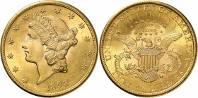 USA
20 dollars Liberté 1898, San Francisco.
Av. Tête de Liberté à gauche. Rv. Aigle aux ailes déployées. Fr. 178. 
PCGS MS 62.