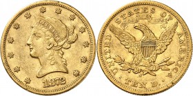 USA
10 dollars Liberté 1872, San Francisco.
Av. Tête de Liberté à gauche. Rv. Aigle aux ailes déployées. Fr. 160. 
PCGS XF 45.