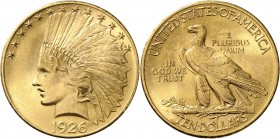 USA
10 dollars Indien 1926, Philadelphie.
Av. Tête d’indien à gauche. Rv. Aigle à gauche. Fr. 166. 
PCGS MS 64.